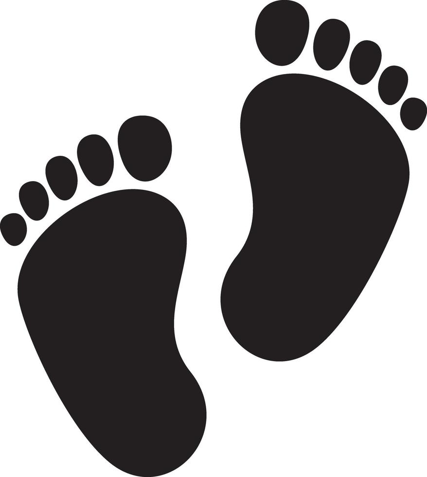 Baby Footprint Silhouettes Vector Art At Vecteezy