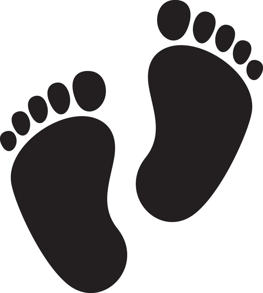 baby footprint silhouettes vector