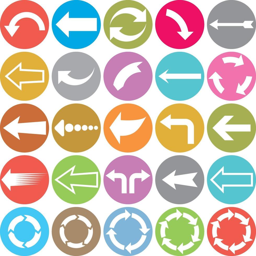 arrow flat icons vector