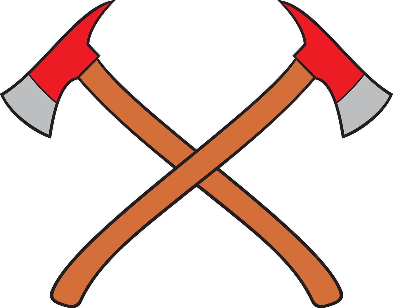 Firefighter crossed axes vector