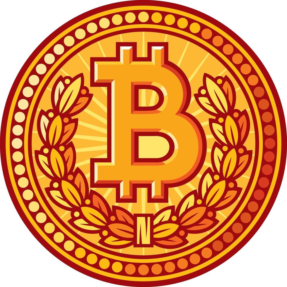 bitcoin golden coin vector