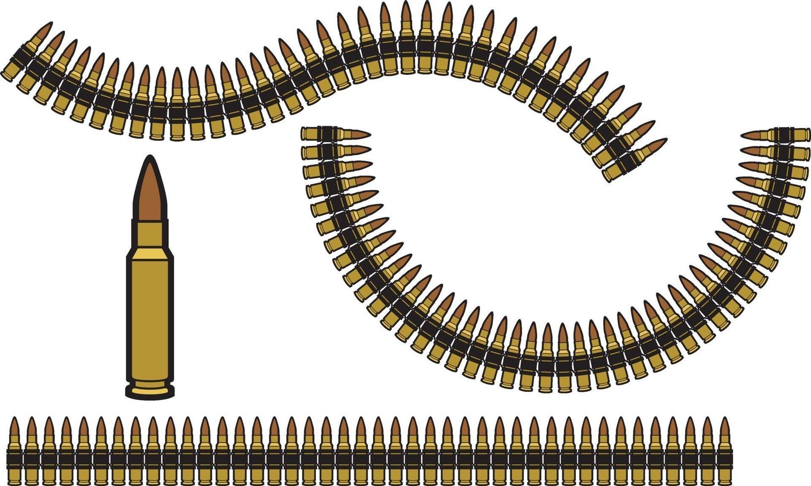 bullet belt set vector