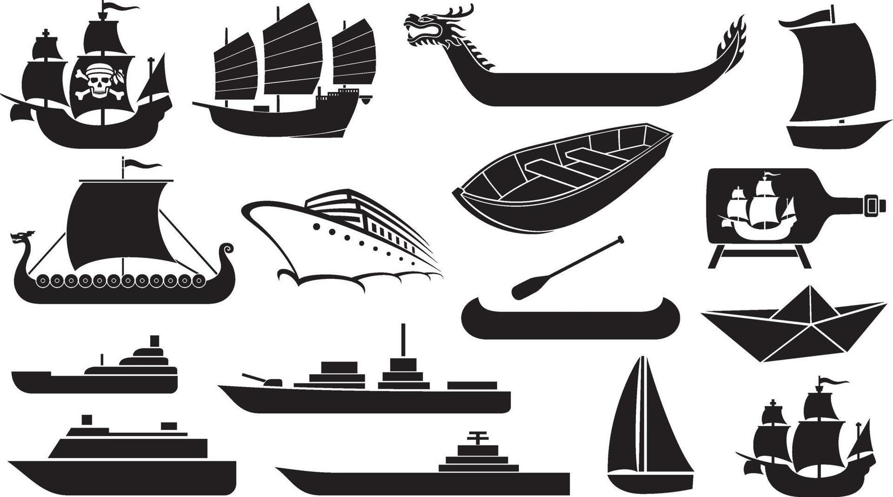 boat ship icons vector