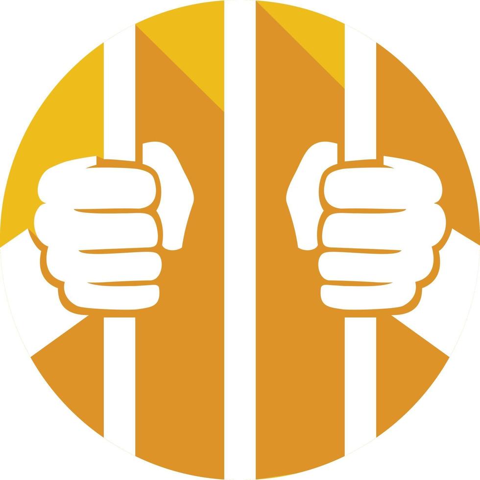 hands holding prison bars vector