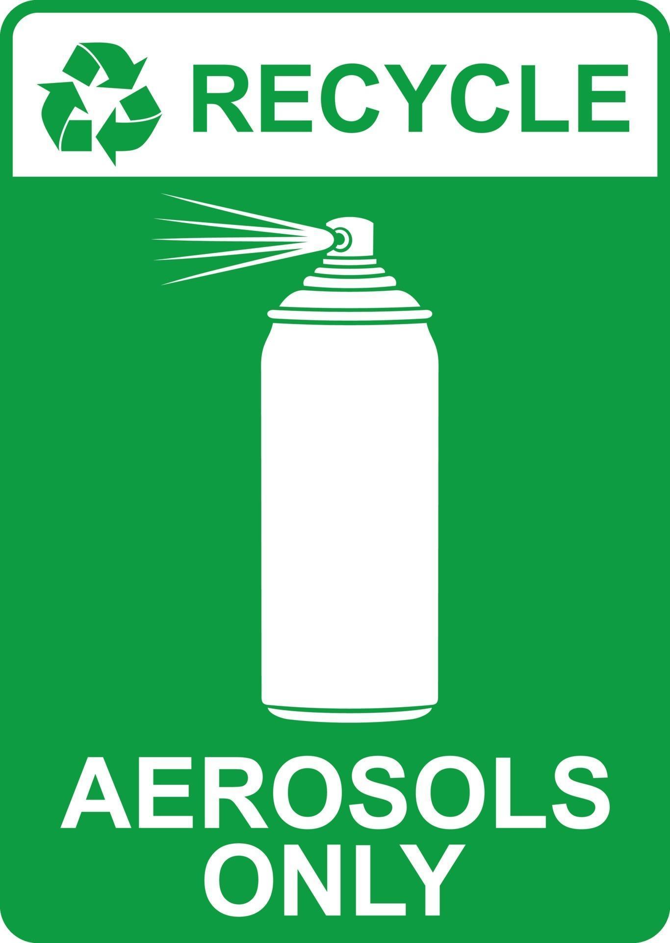 recycle sign aerosols only 2258882 Vector Art at Vecteezy
