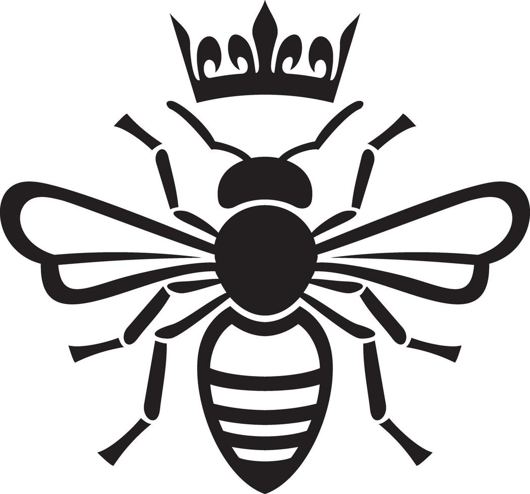bee queen with crown vector