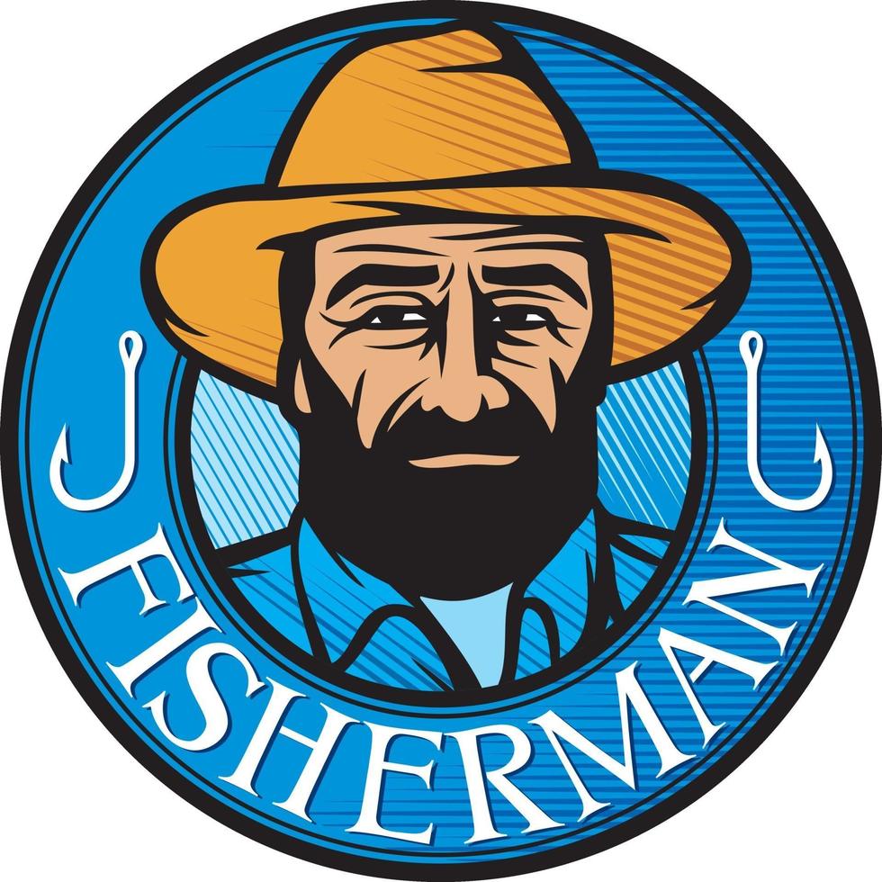 color fisherman symbol vector
