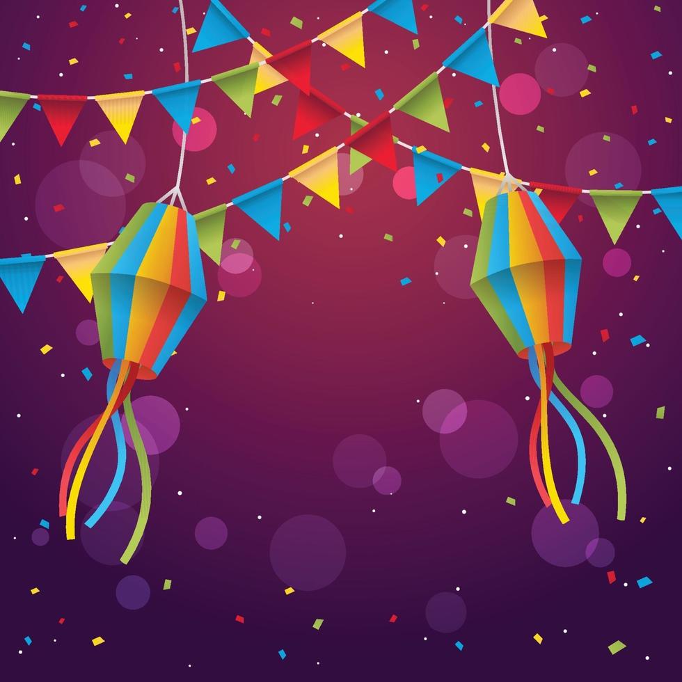 Festa Junina Festival Background with Confetti vector