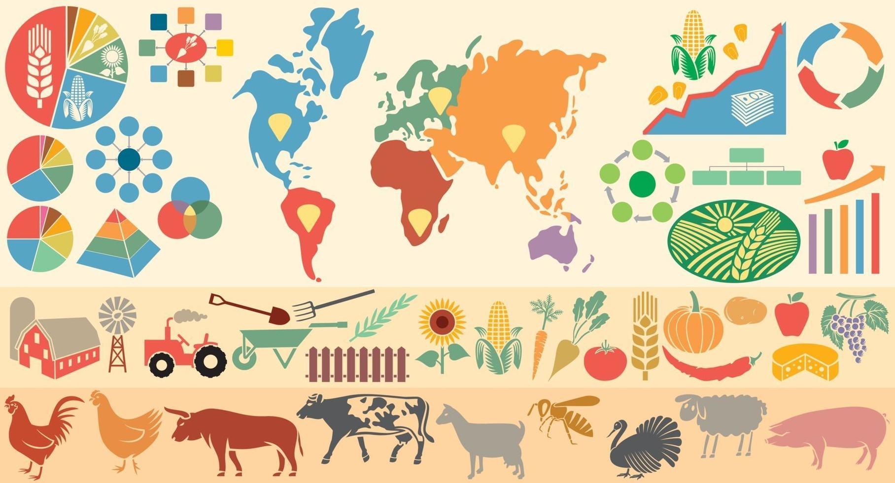 agricultural infographic elements vector