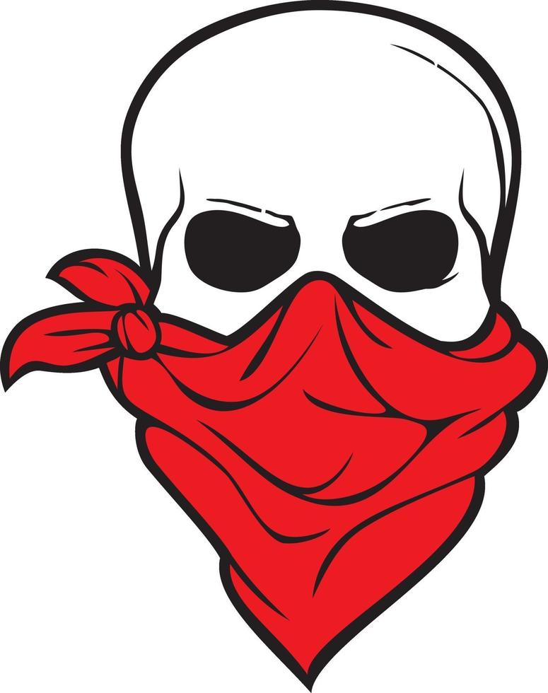 Skull with bandana vector