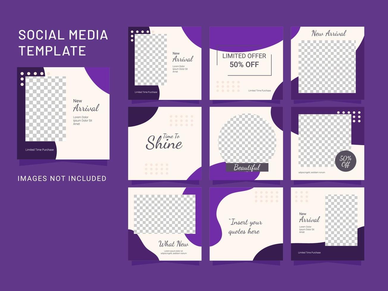 Social Media Template Puzzle Post Fashion Women vector