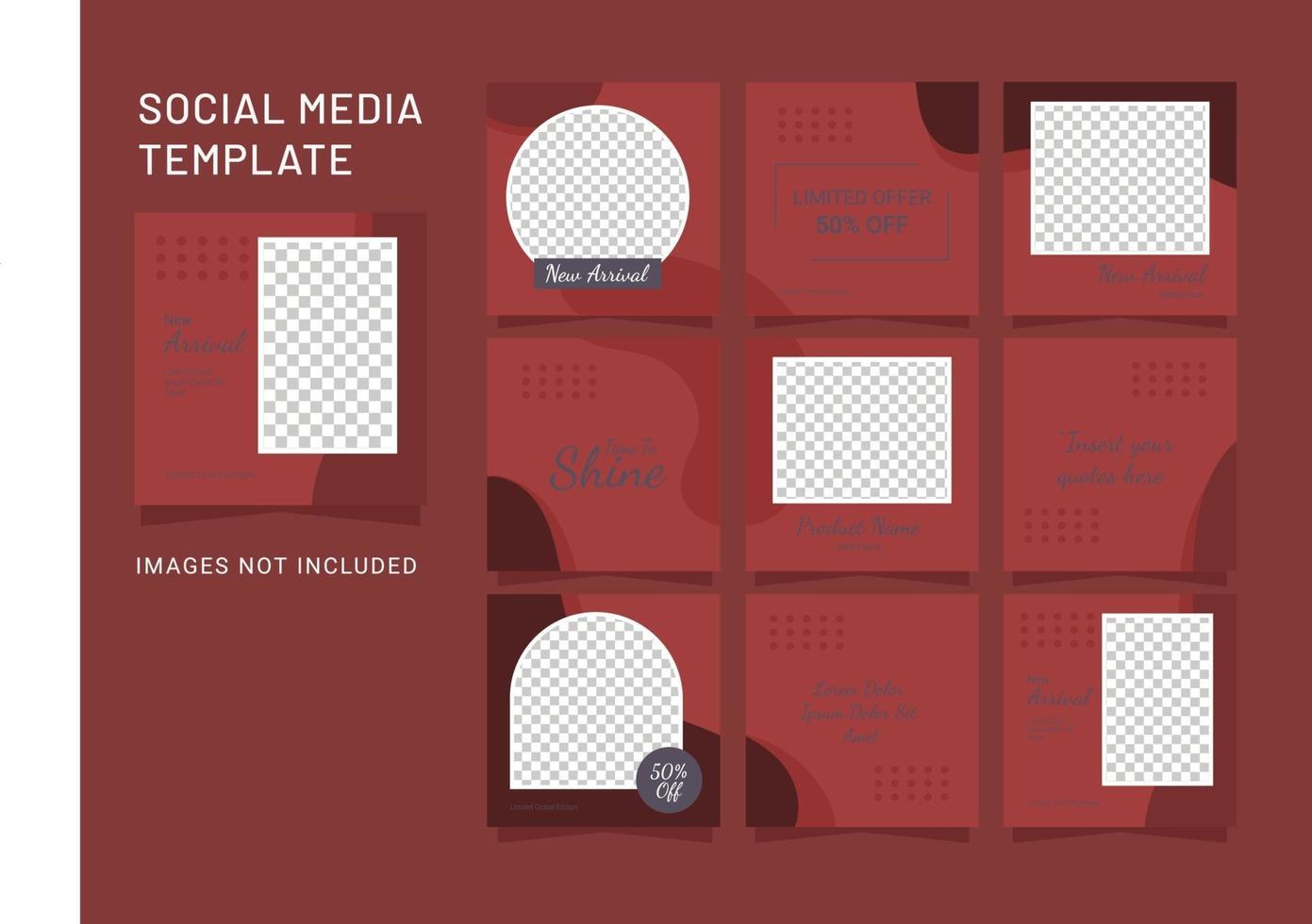 Template Feed Puzzle Fashion Women Social Media Vector