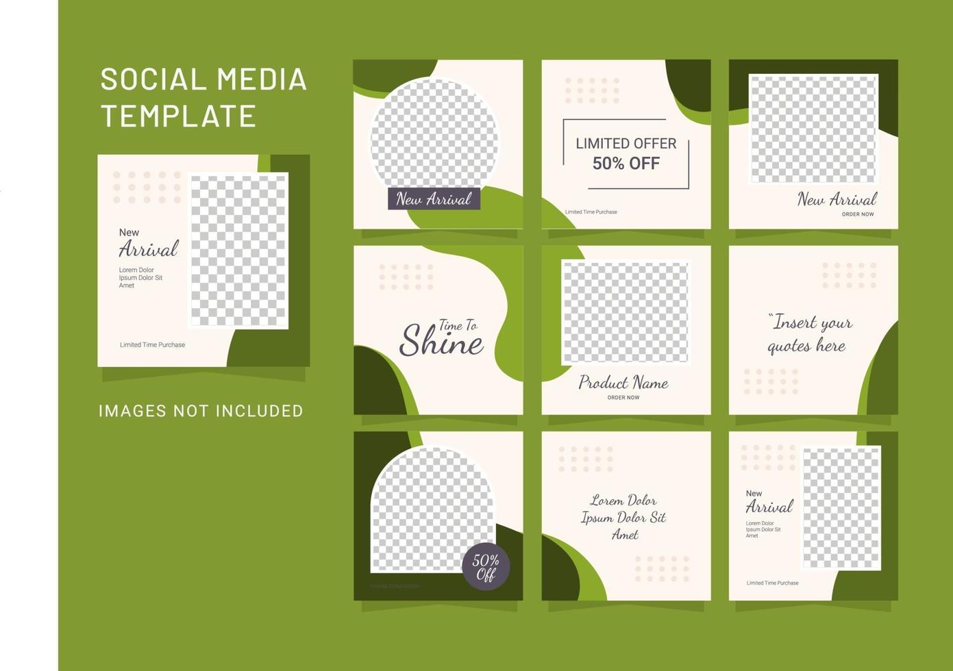 Template Social Media Puzzle Fashion Women Feed Vector
