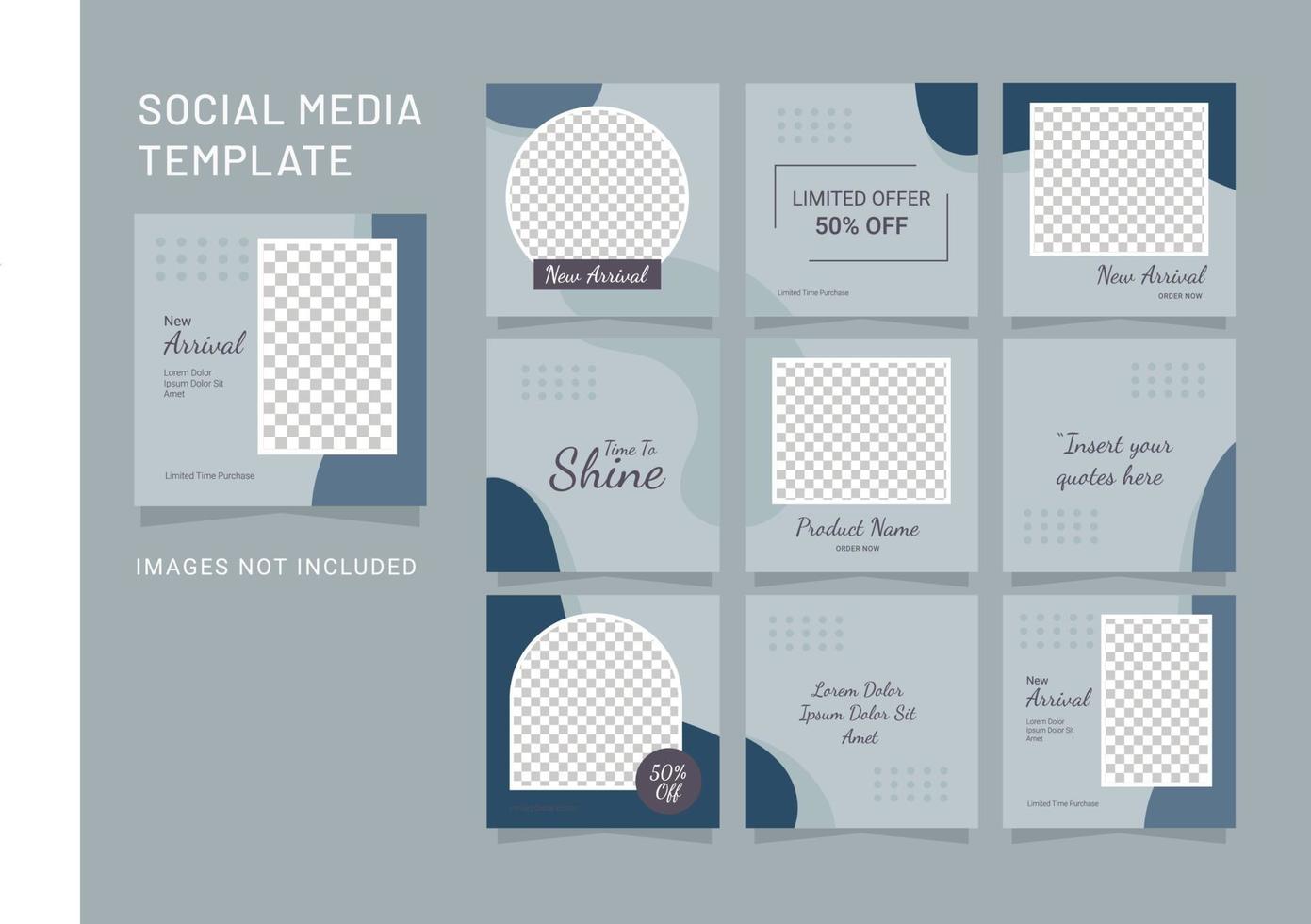 Social Media Feed Fashion Women Template Puzzle vector
