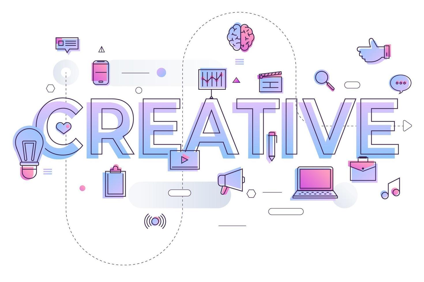 palabra de negocios creativa vector