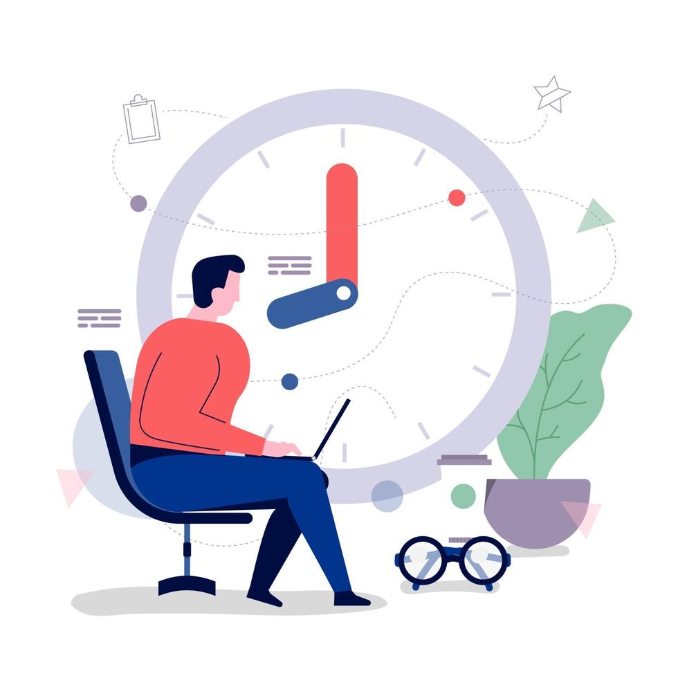 Time management illustrations vector