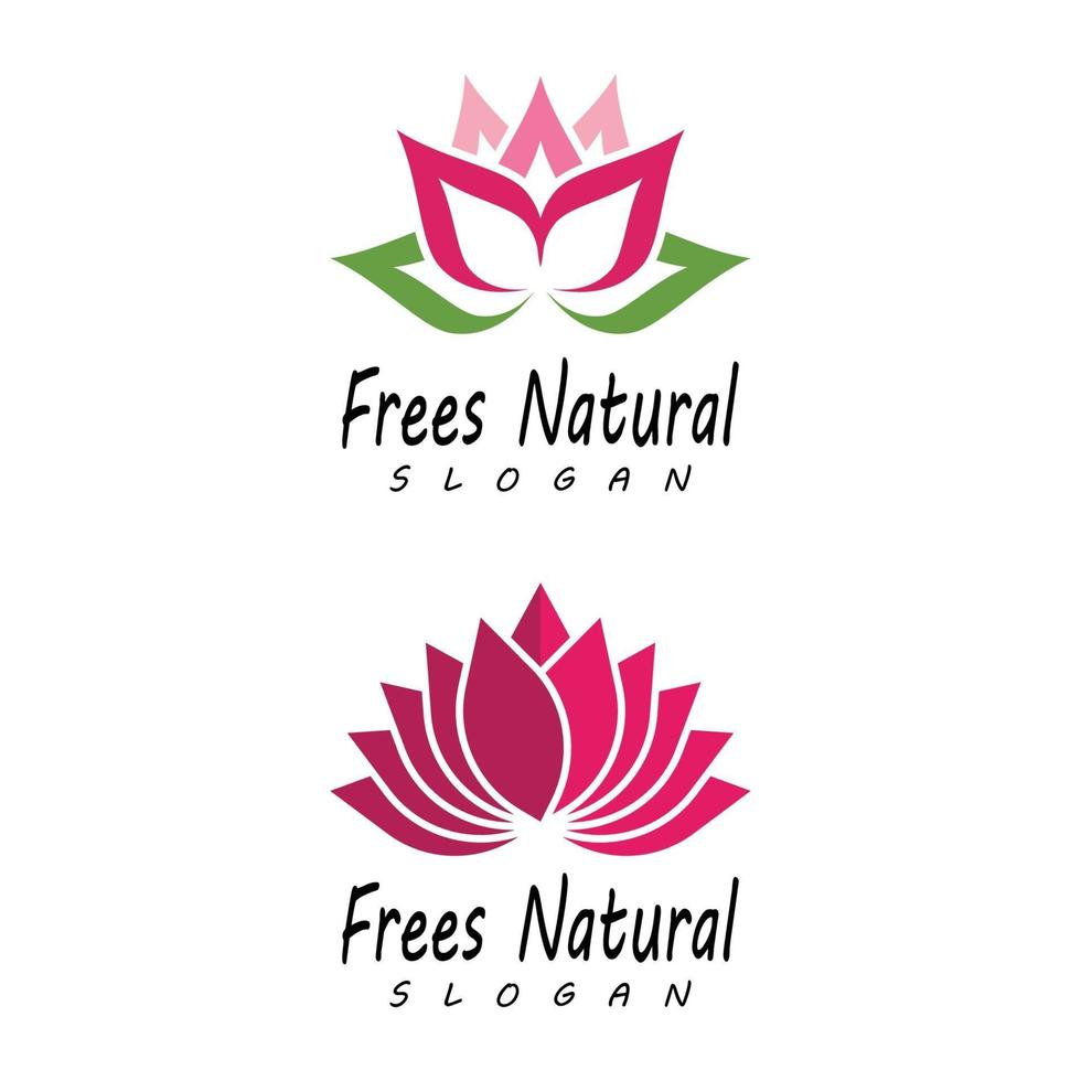 conjunto de iconos de plantilla de logotipo de diseño de flores de loto de vector de belleza
