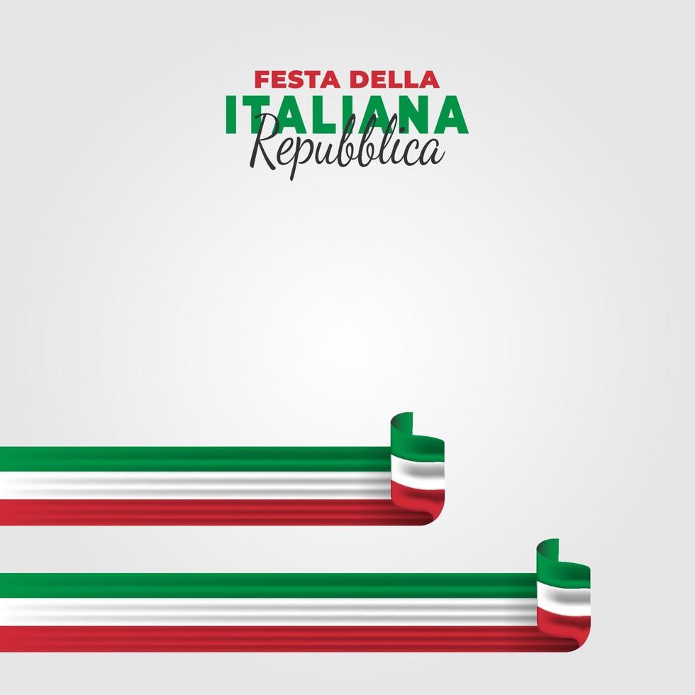 ilustración vectorial de festa della repubblica italiana. día de la república italiana. vector