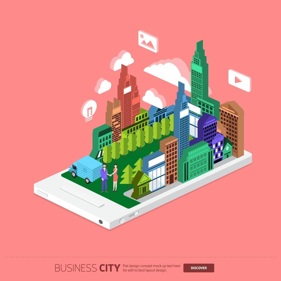 isometric business city vector