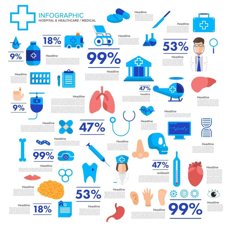 infografía salud y concepto médico vector