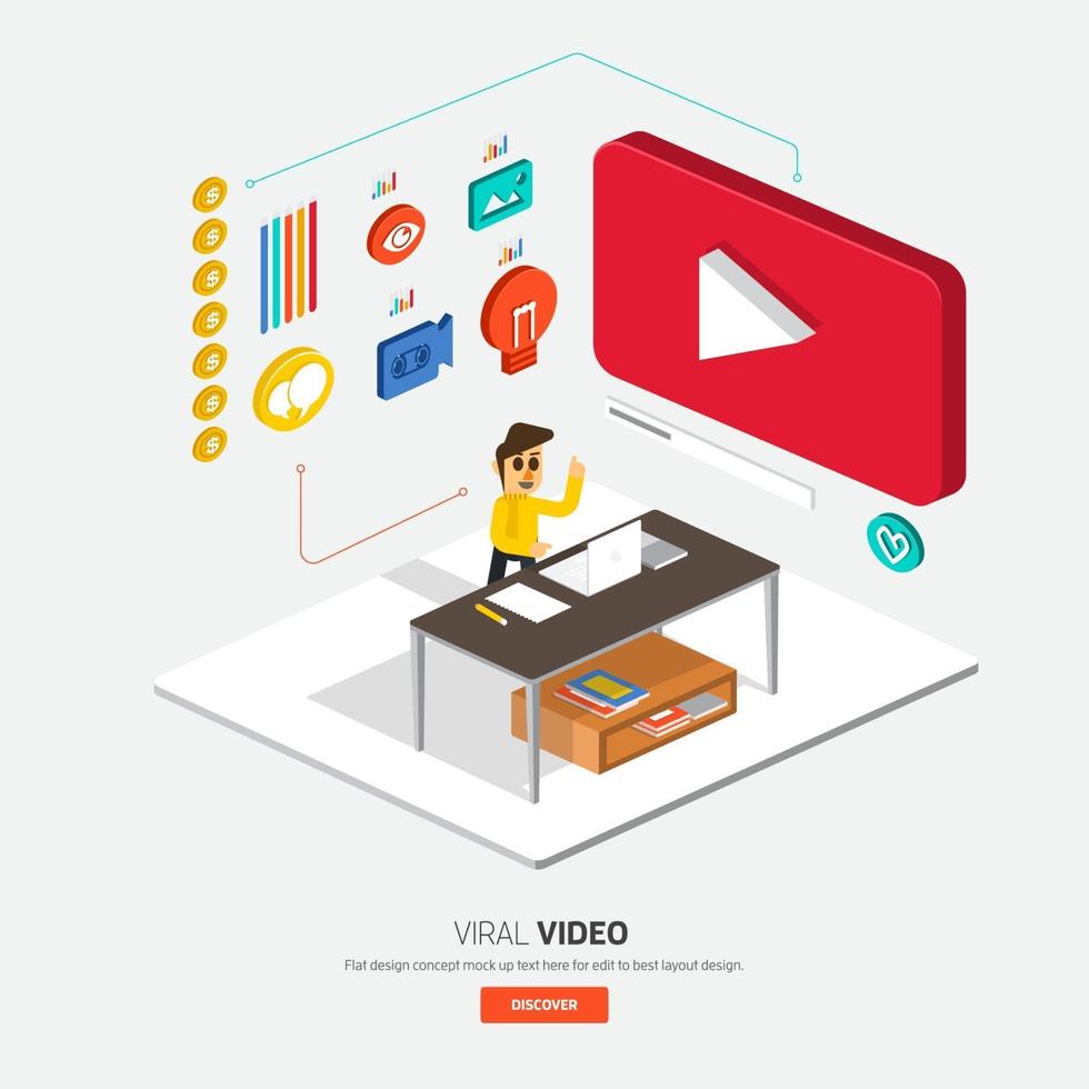 viral video illustrations vector