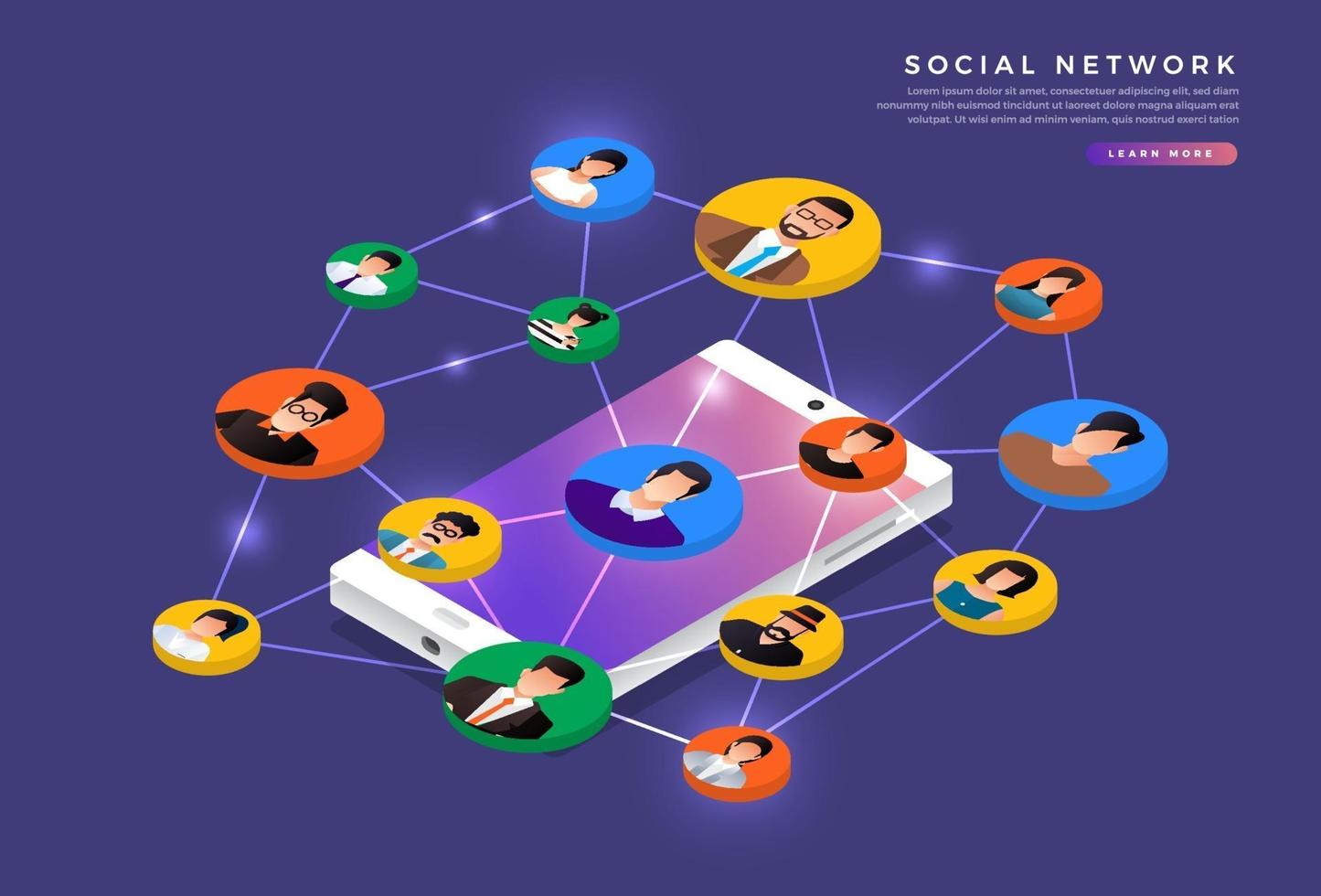 Social network illustration vector