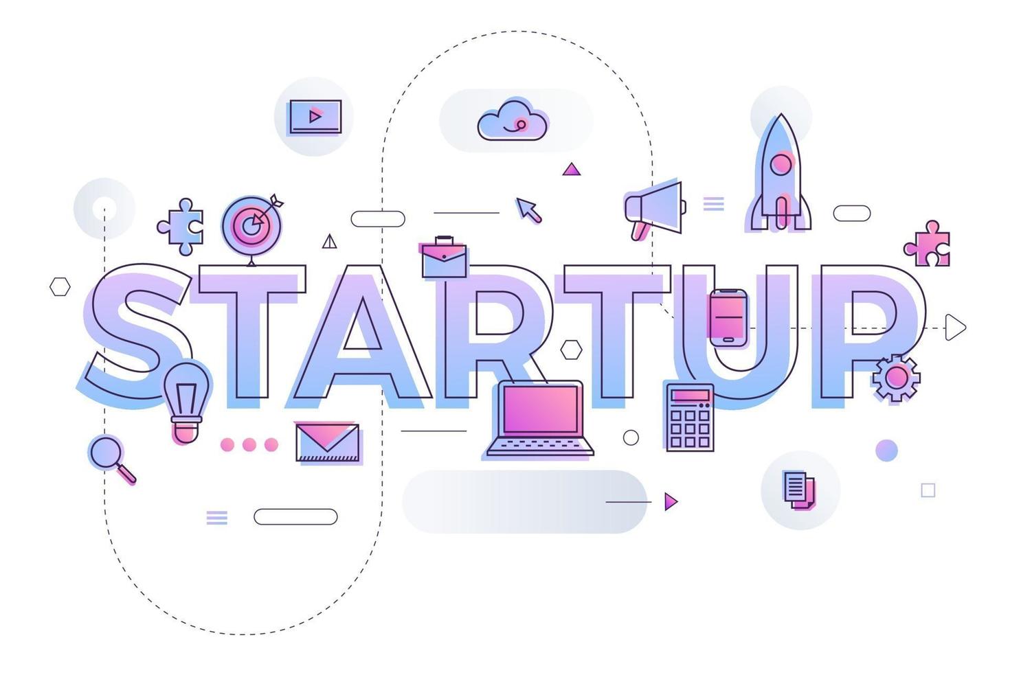 Business Word Startup vector