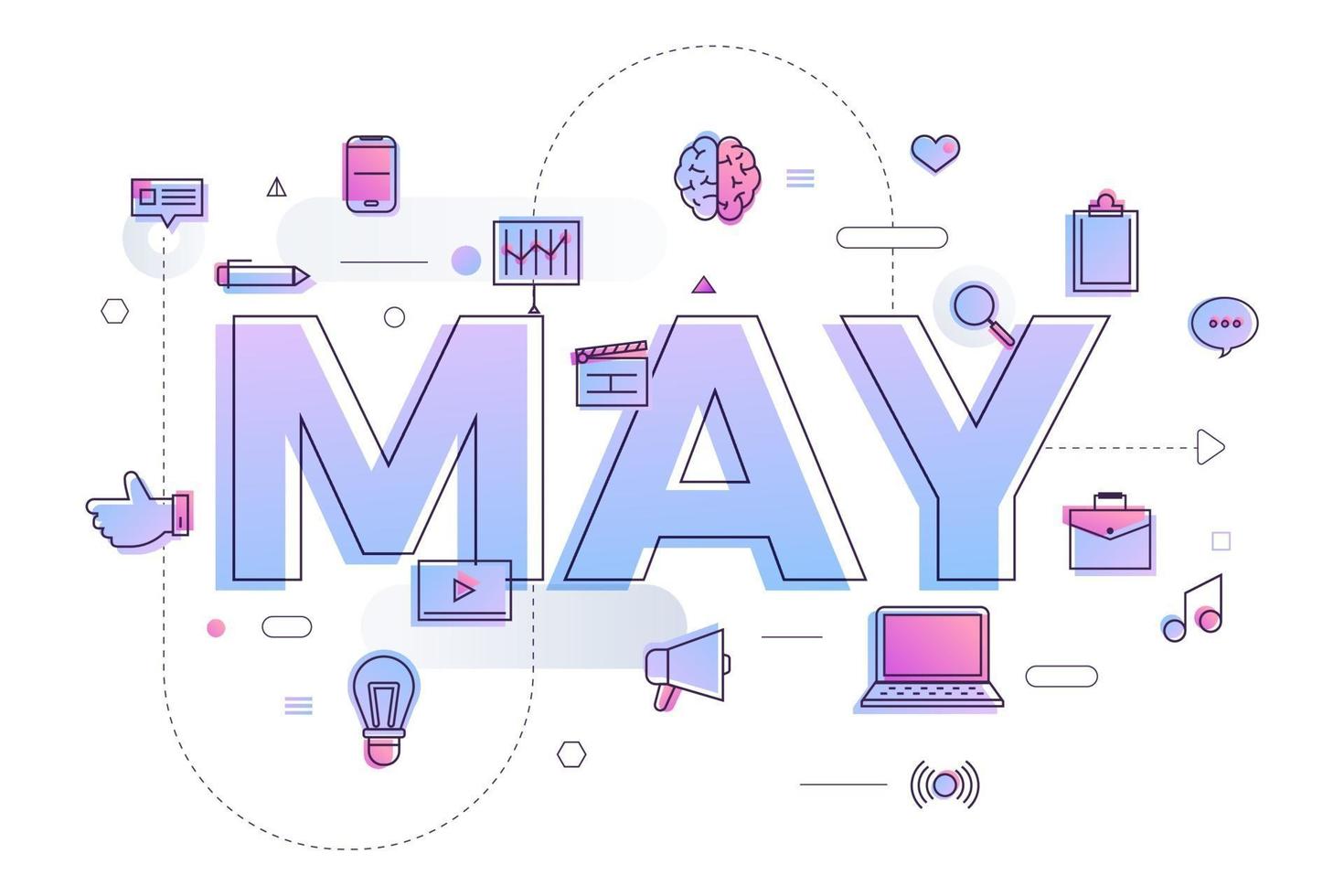 Typography month May vector