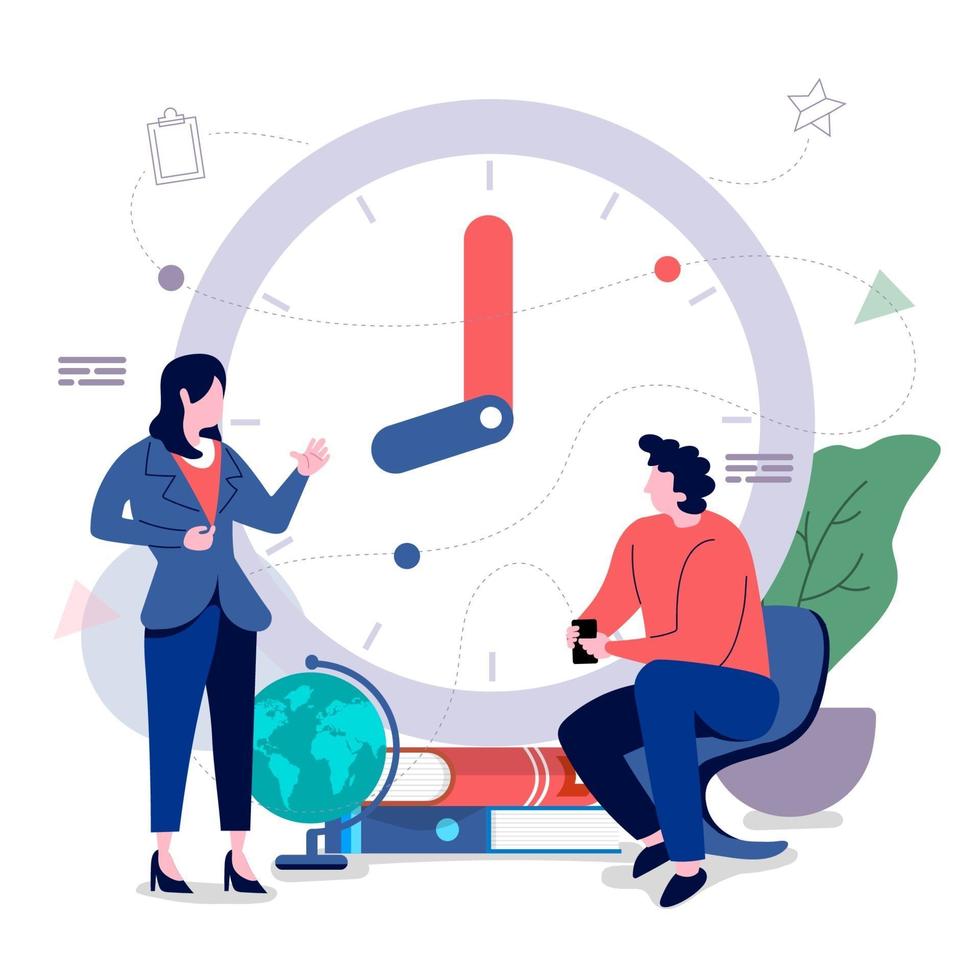 Time management illustration vector