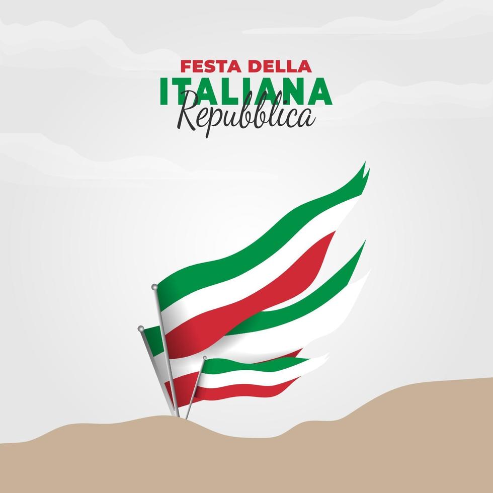 Italian Republic Day poster vector