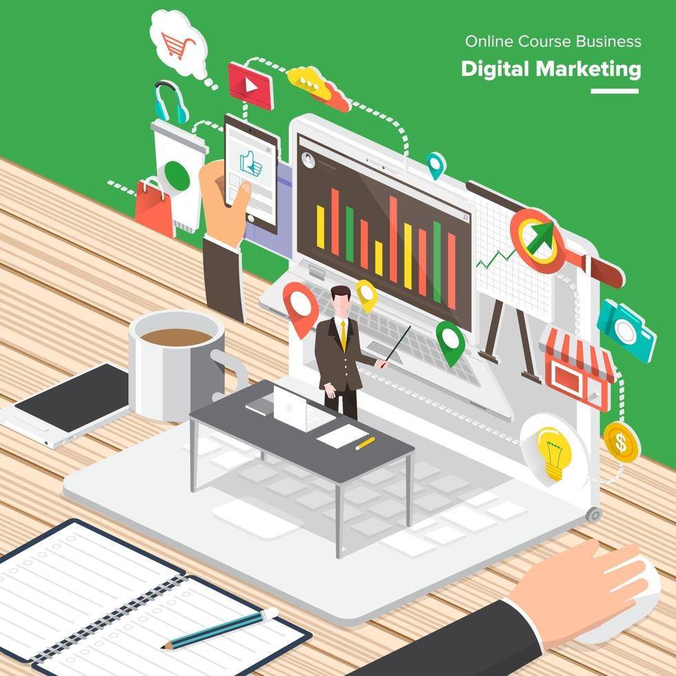 digital marketing illustrations vector