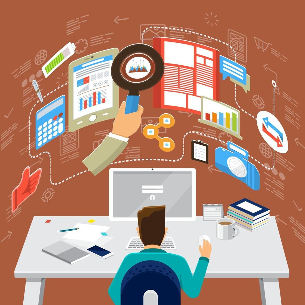 digital marketing illustration vector