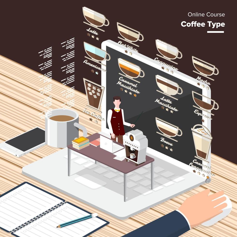 digital marketing Coffee illustration vector