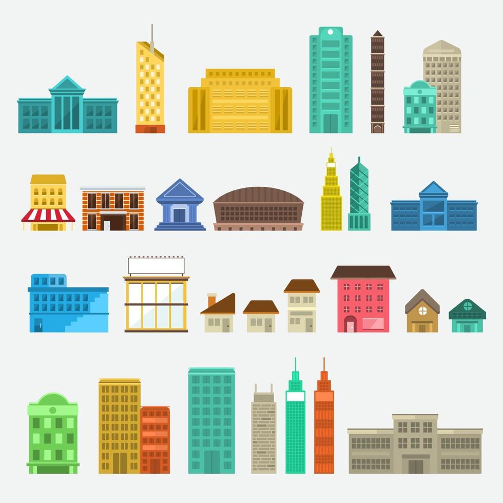 Set vector city building
