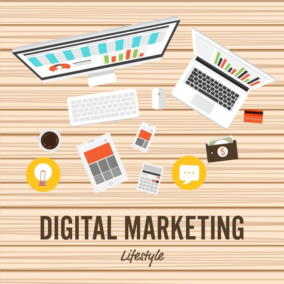 Digital marketing lifestyle vector