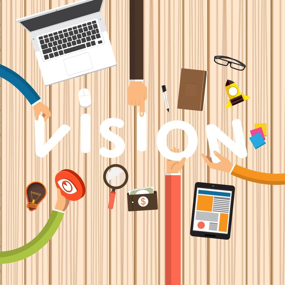 teamwork text vision vector