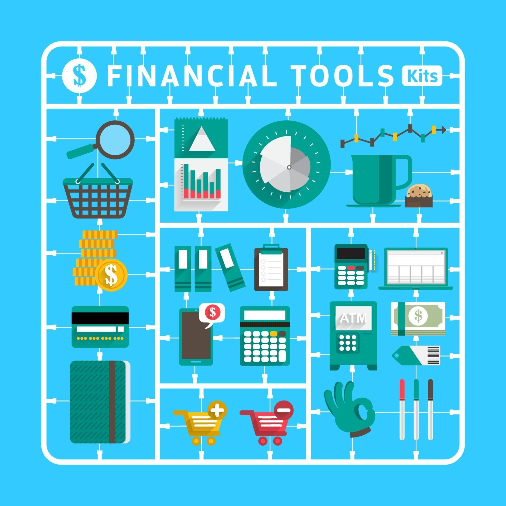 financial tools kits 2259505 Vector Art at Vecteezy