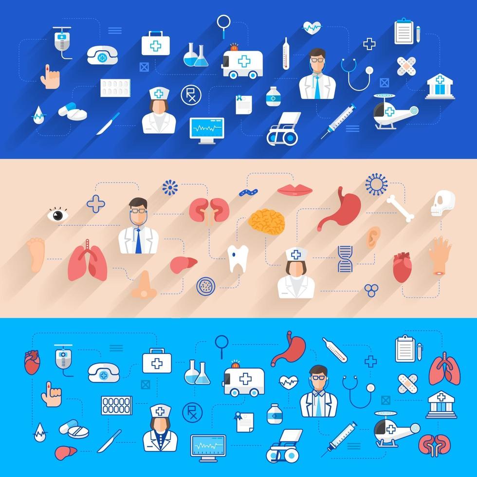 banner illustrations health and medicine vector