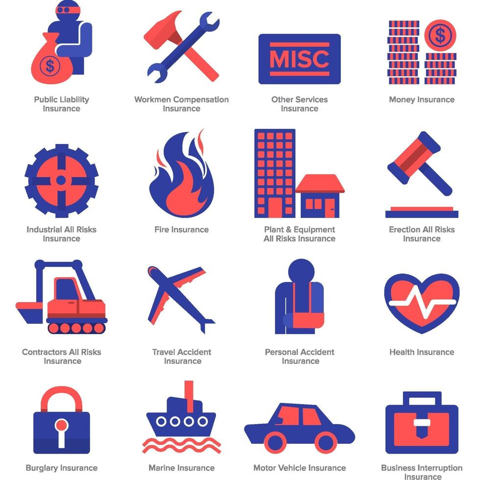 Icon set insurance vector