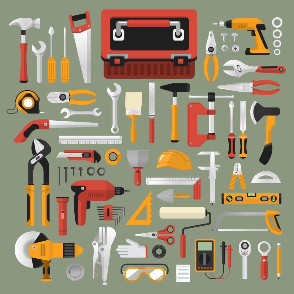 Tools box hardware vector illustrate