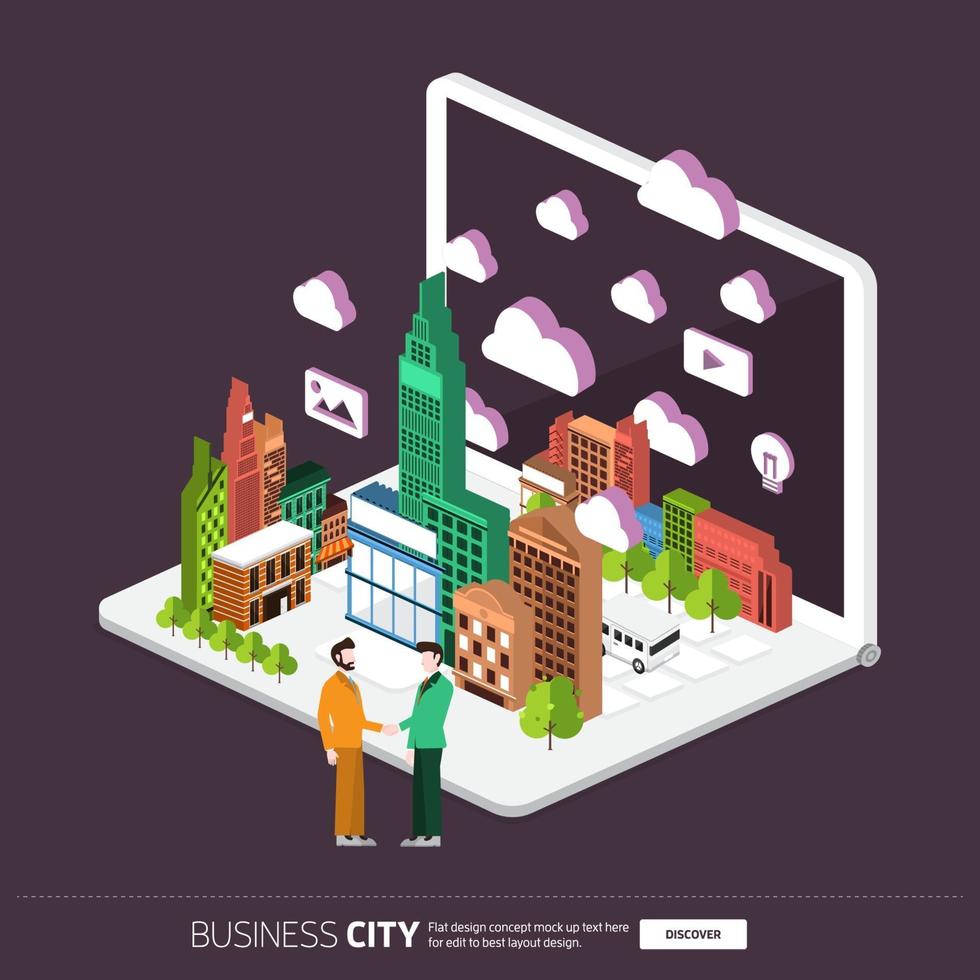Isometric business city vector
