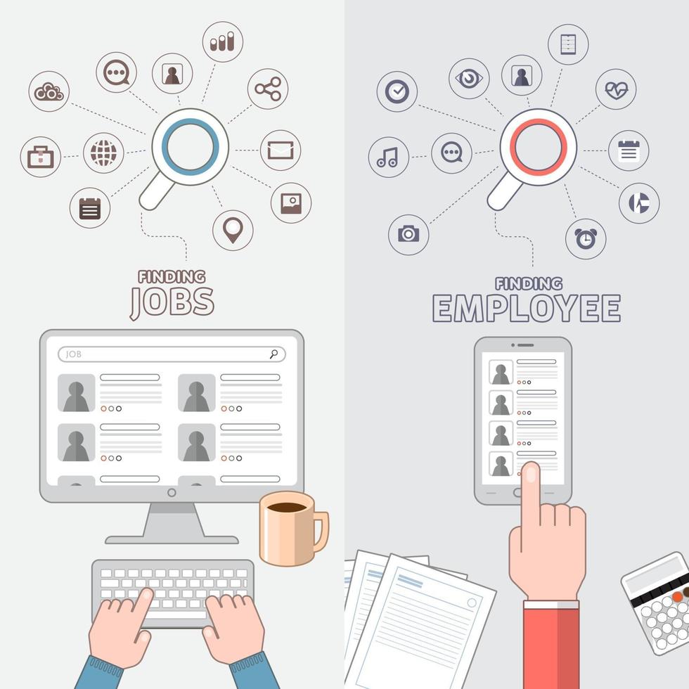 ilustraciones del concepto de contratación vector