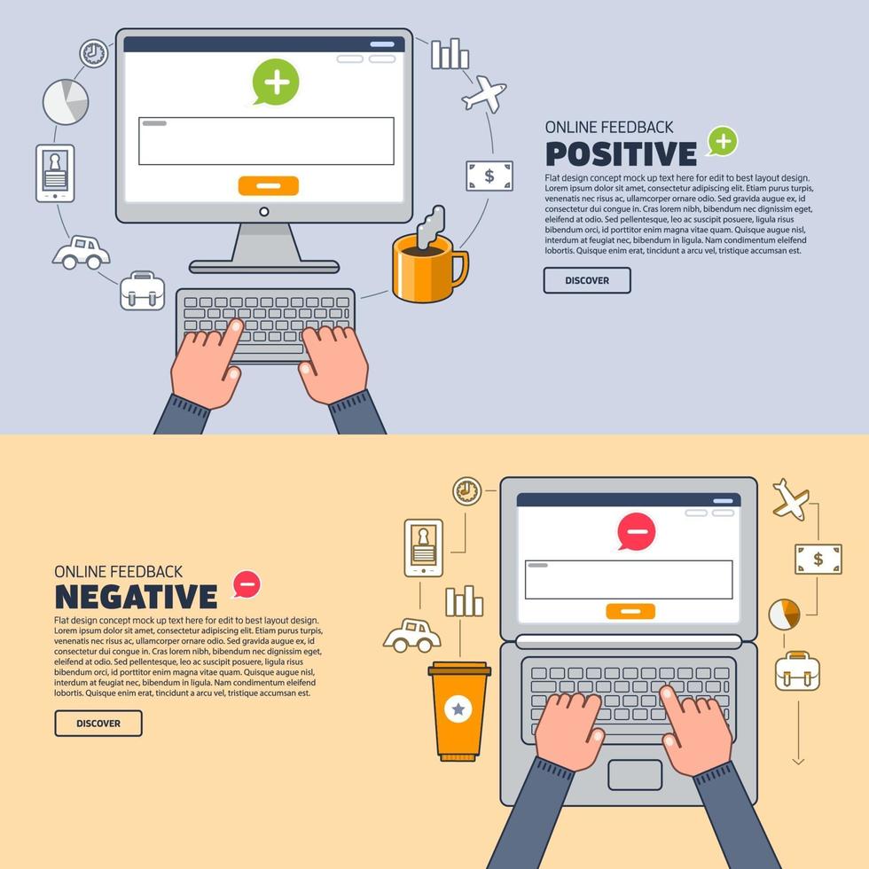 digital marketing illustrations feedback vector