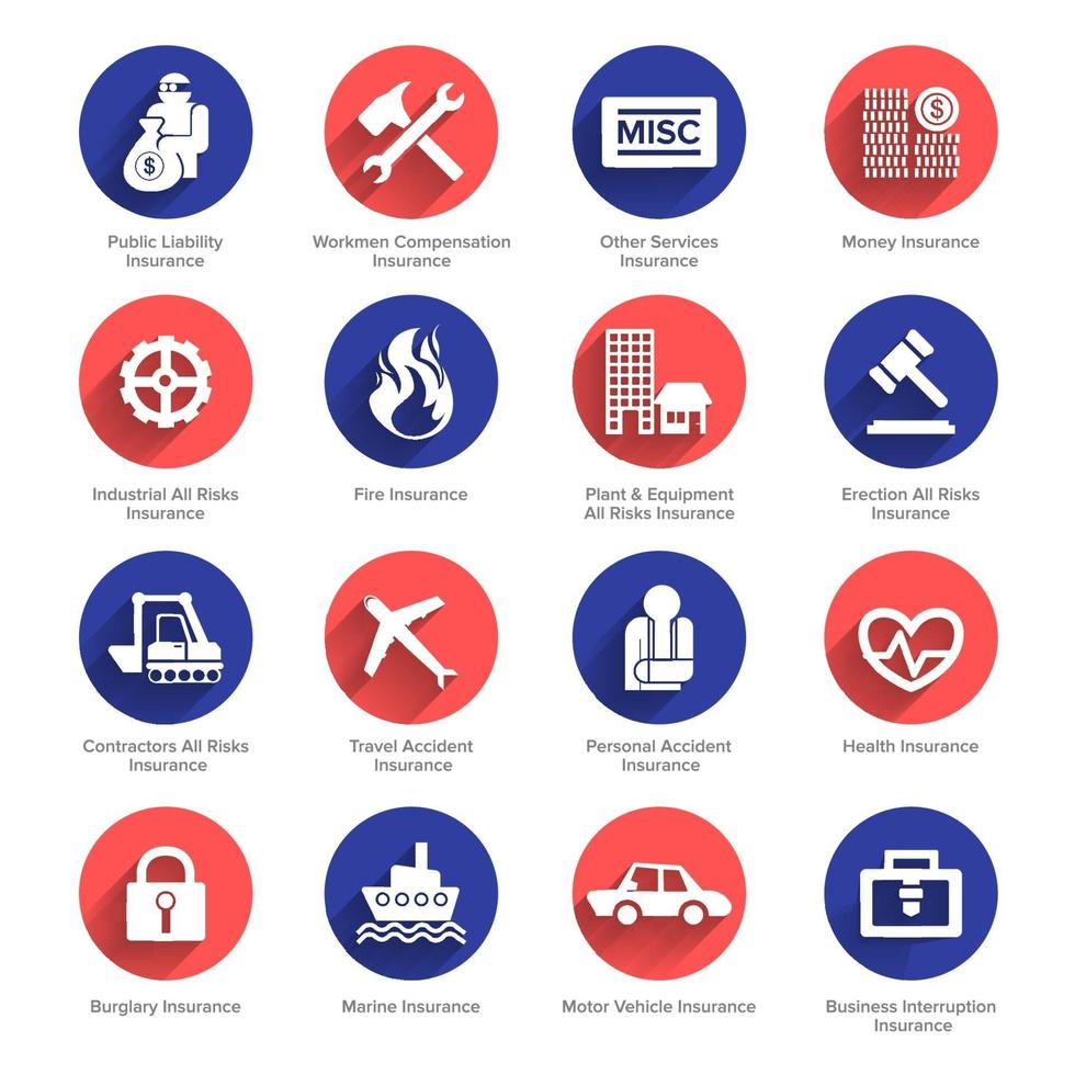 Icon set insurance vector