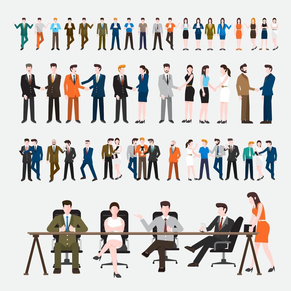 Set people business illustrations vector