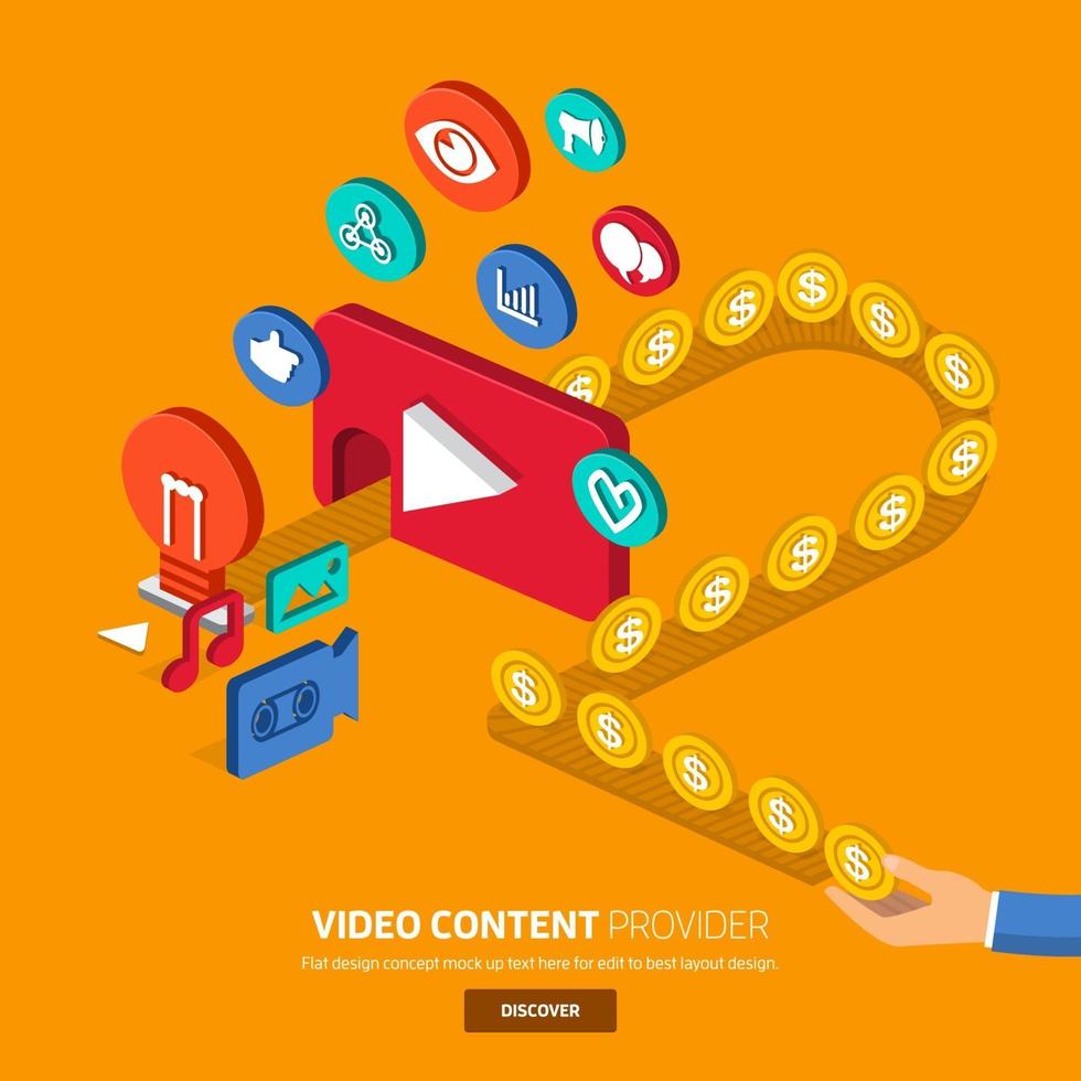 concepto de creador de contenido de video vector