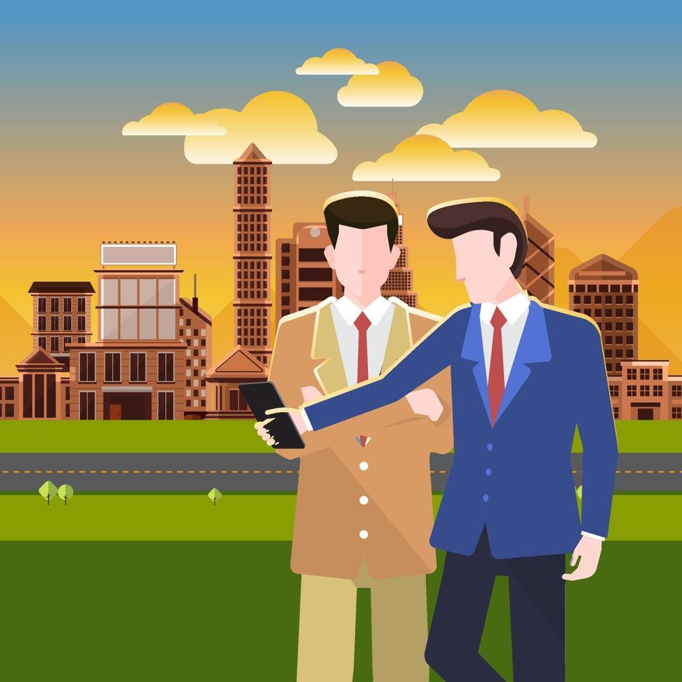 businessman working in city vector
