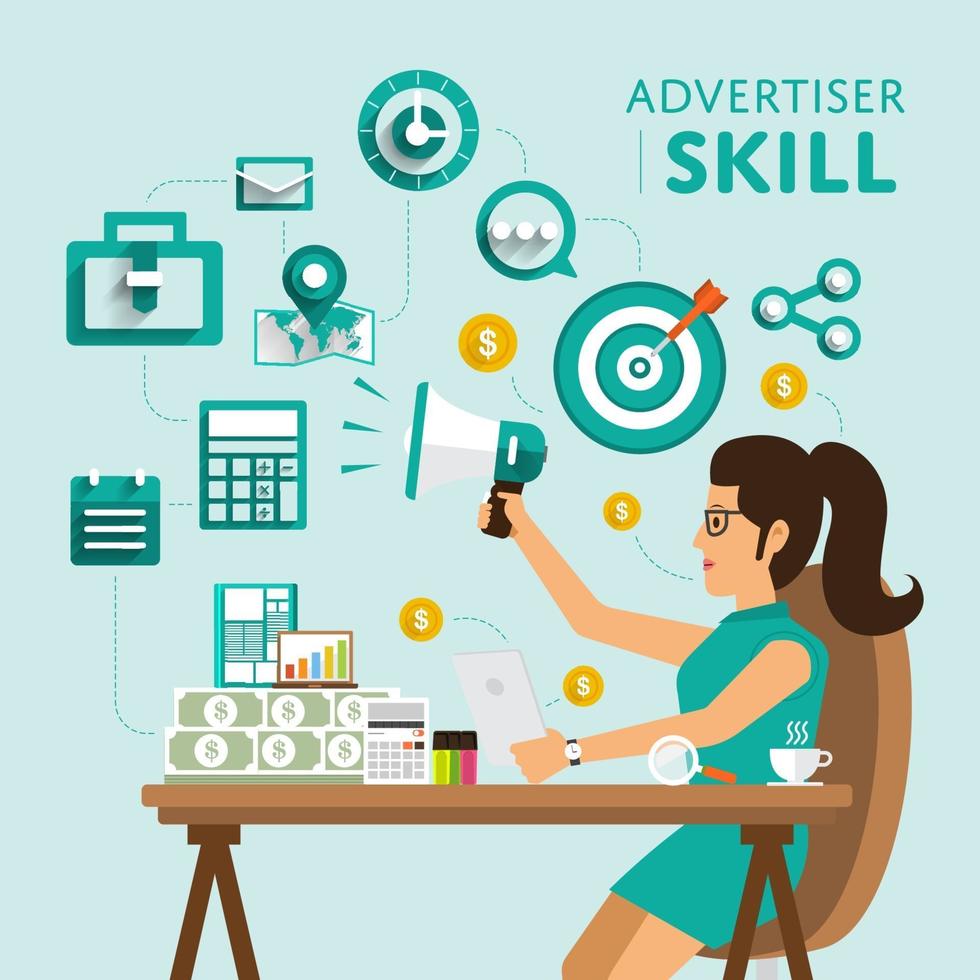 advertising skill job vector