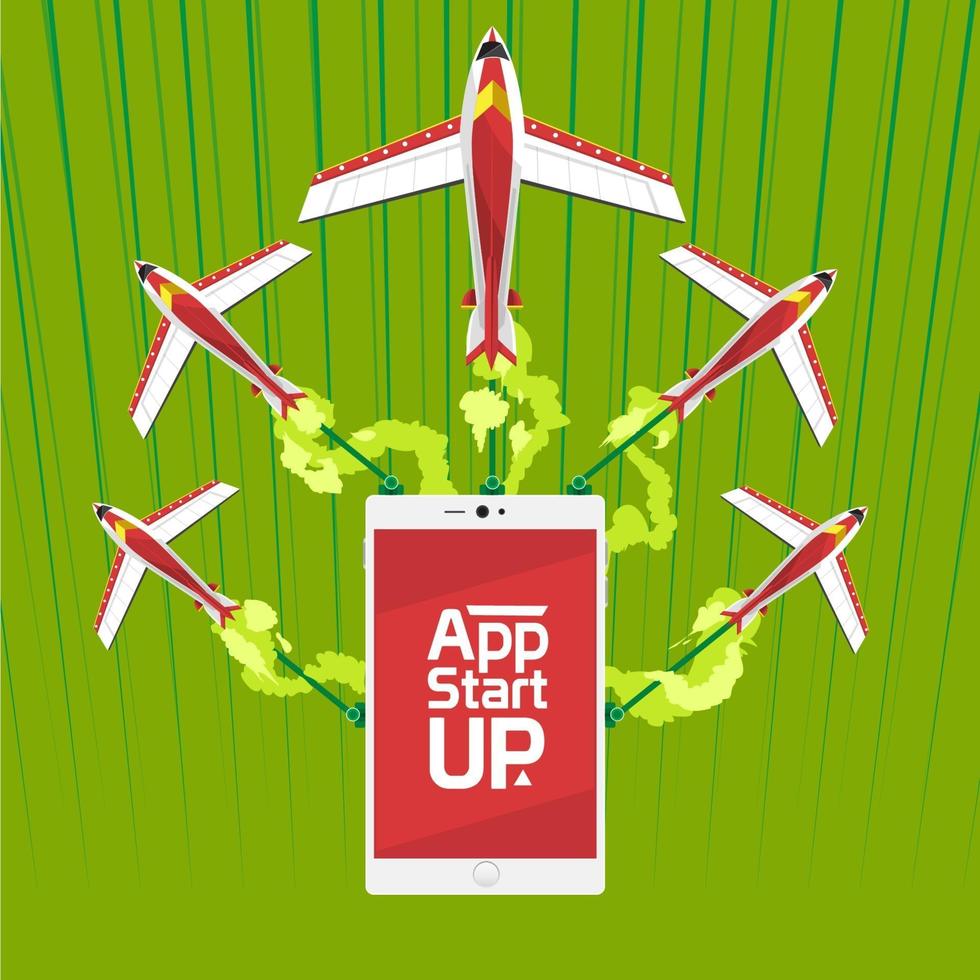 application startup illustrations vector
