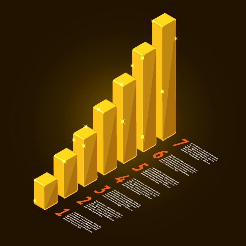 grap chart gold vector